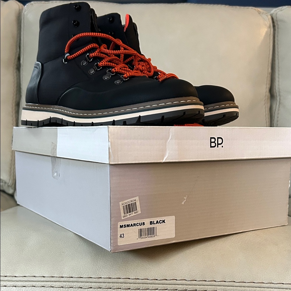 BP. Men’s Black Hiking Boots, new in box, size 43 or US 10
